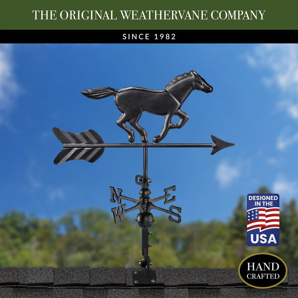 Good Directions Black Aluminum Horse Cottage Weathervane
