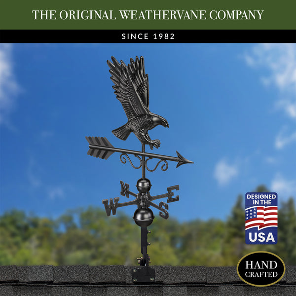 Good Directions Black Aluminum Majestic Eagle Standard Weathervane