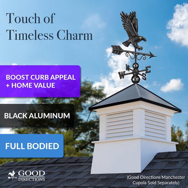 Good Directions Black Aluminum Majestic Eagle Standard Weathervane