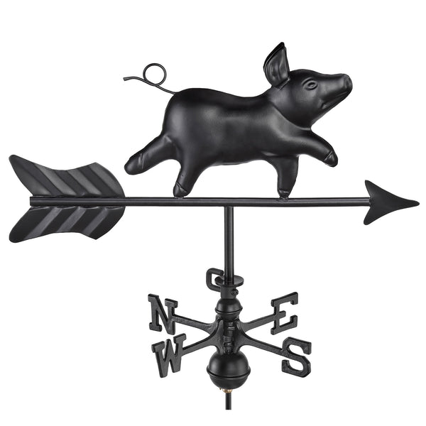 good directions Black Aluminum Pig Cottage Weathervane