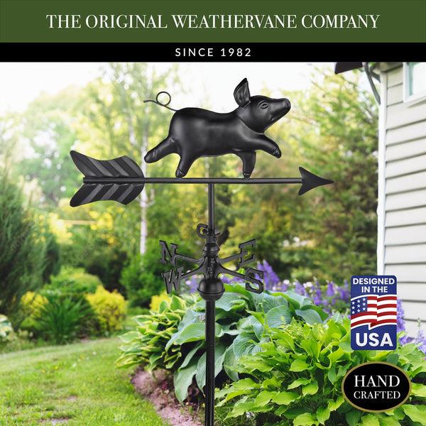 Good Directions Black Aluminum Pig Garden Weathervane