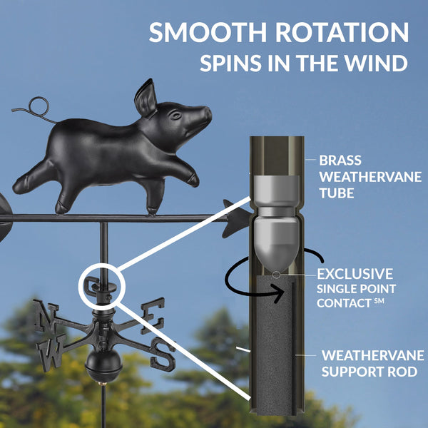 Good Directions Black Aluminum Pig Garden Weathervane