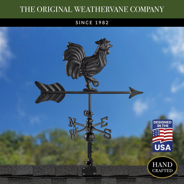 Good Directions Black Aluminum Rooster Cottage Weathervane