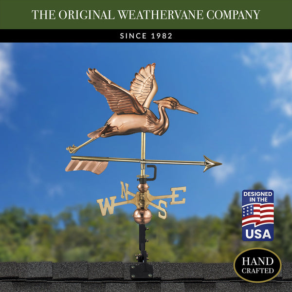 Good Directions Blue Heron With Arrow Cottage Weathervane