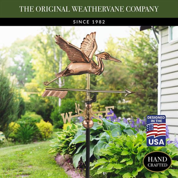 Good Directions Blue Heron With Arrow Garden Weathervane