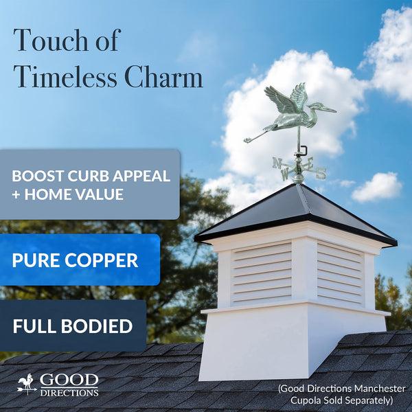 Good Directions Blue Verde Blue Heron Cottage Weathervane