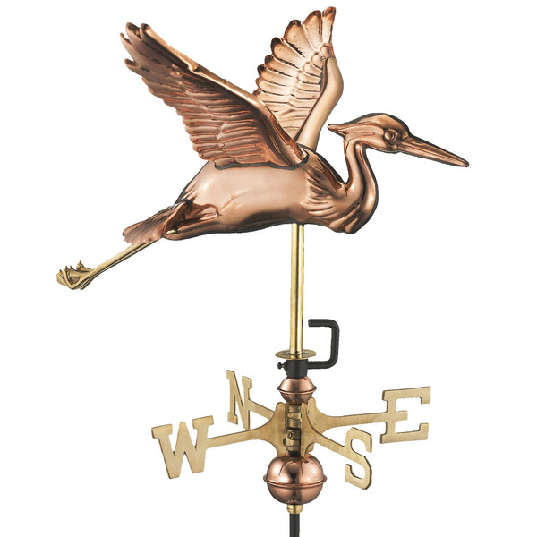 Good Directions Copper Blue Heron Cottage Weathervane