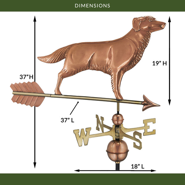 Good Directions Golden Retriever Weathervane With Arrow