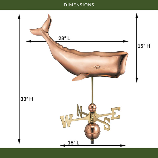 Good Directions 28" Whale Weathervane