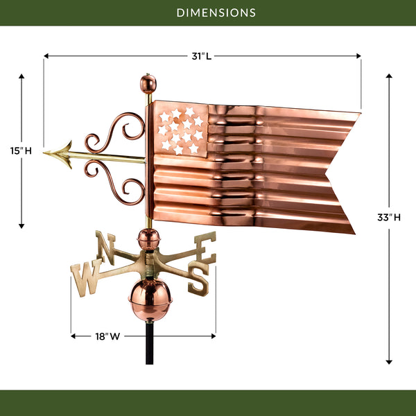 Good Directions American Flag Weathervane