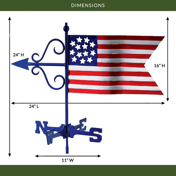 Good Directions Americana Flag Garden Weathervane