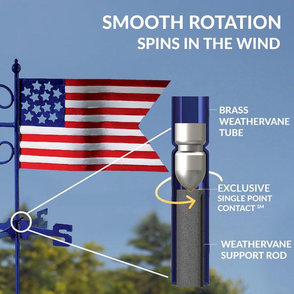 Good Directions Americana Flag Garden Weathervane