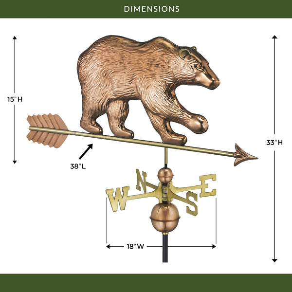 Good Directions Bear Weathervane With Arrow