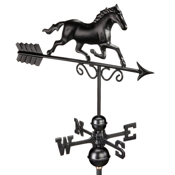 good directions Black Aluminum Galloping Horse