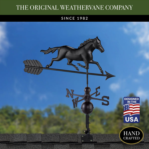 Good Directions Black Aluminum Trotting Horse