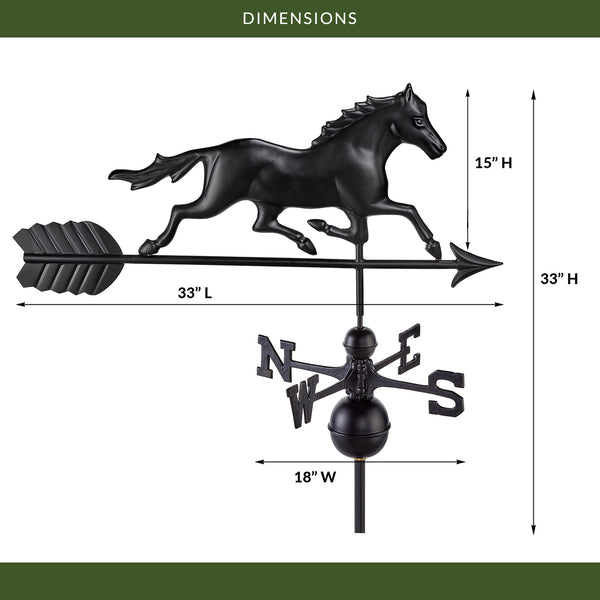 Good Directions Black Aluminum Trotting Horse