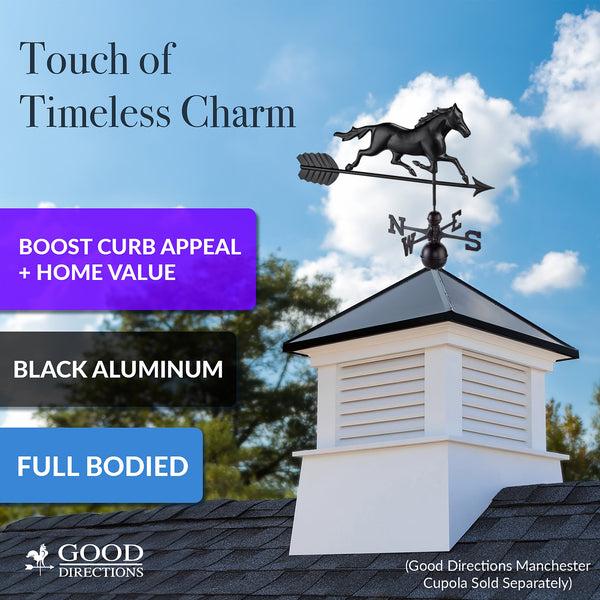 Good Directions Black Aluminum Trotting Horse