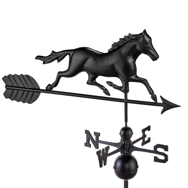 good directions Black Aluminum Trotting Horse