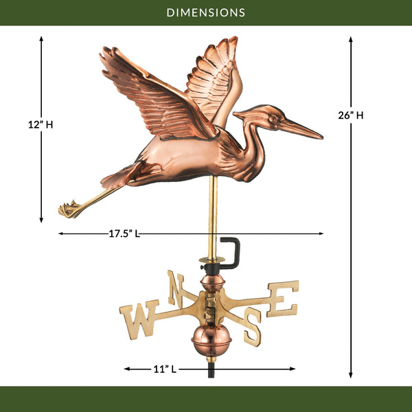 Good Directions Blue Heron Garden Weathervane