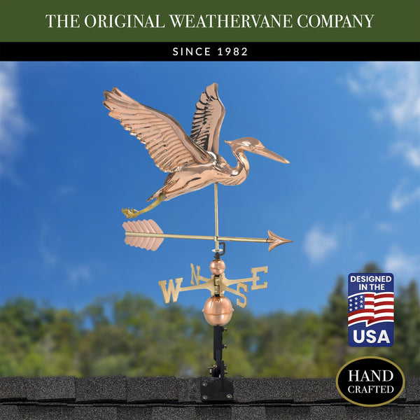 Good Directions Blue Heron With Arrow Weathervane