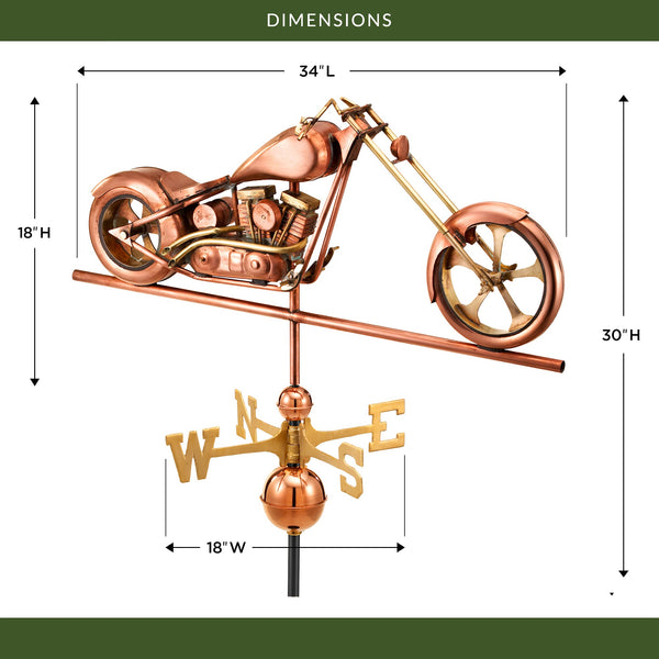Good Directions Chopper Motorcycle Weathervane