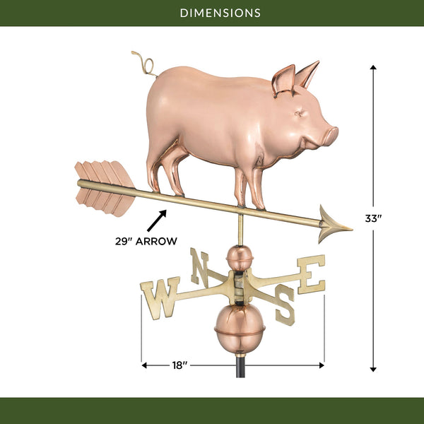 Good Directions Country Pig Weathervane
