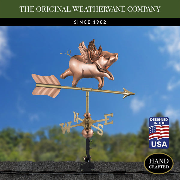 Good Directions Flying Pig Cottage Weathervane