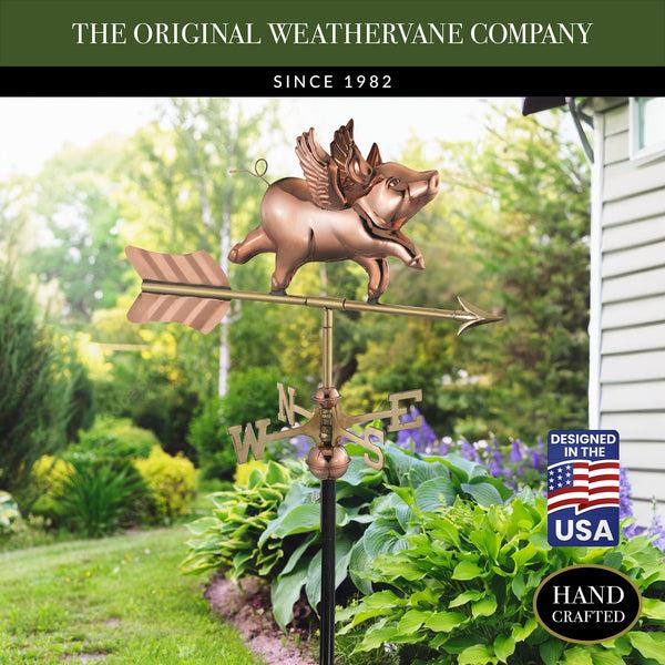 Good Directions Flying Pig Garden Weathervane