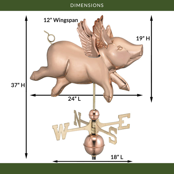 Good Directions Flying Pig Weathervane