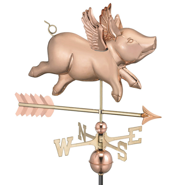 good directions Flying Pig with Arrow Weathervane