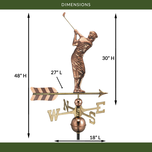 Good Directions Golfer Weathervane