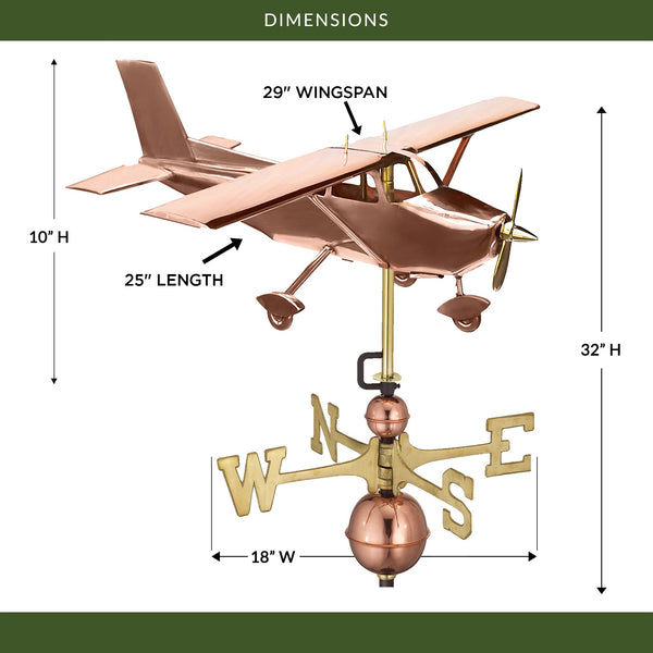 Good Directions High Wing Plane Weathervane