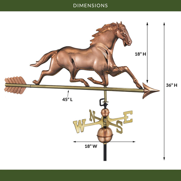 Good Directions Horse Weathervane With Arrow