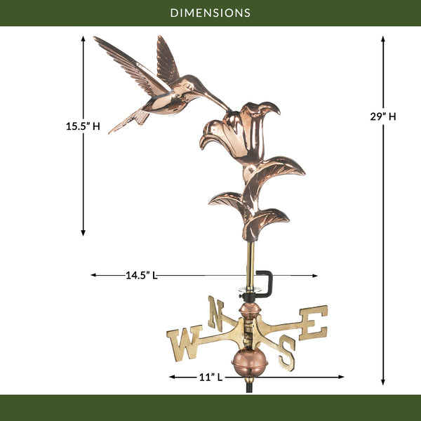 Good Directions Hummingbird Cottage Weathervane