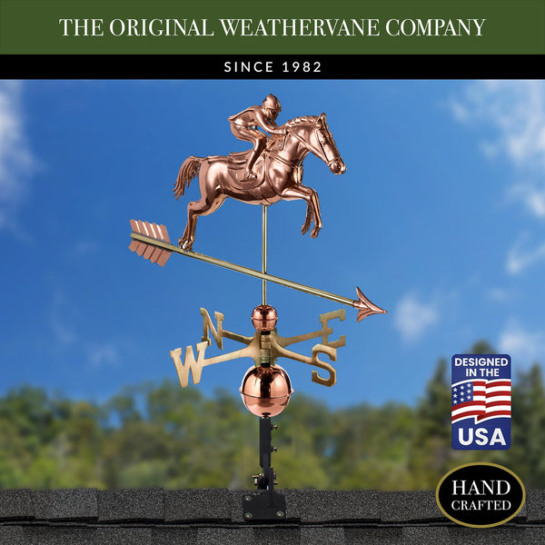 Good Directions Jumping Horse & Rider Weathervane