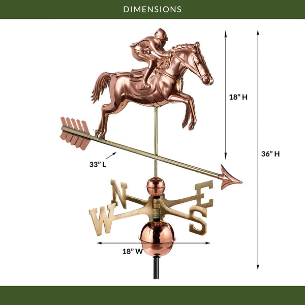 Good Directions Jumping Horse & Rider Weathervane