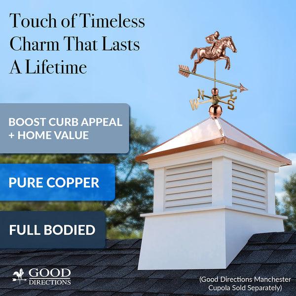 Good Directions Jumping Horse & Rider Weathervane