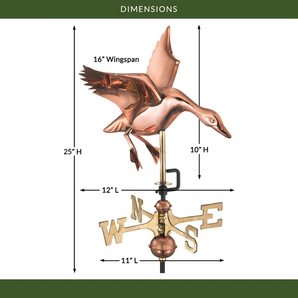 Good Directions Landing Duck Garden Weathervane
