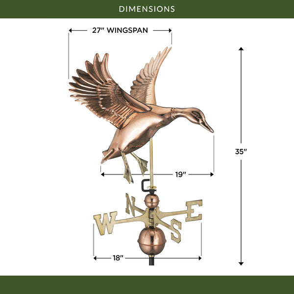 Good Directions Landing Duck Weathervane