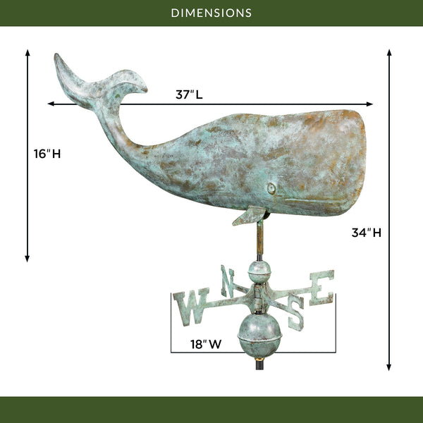 Good Directions Large 37" Whale Weathervane