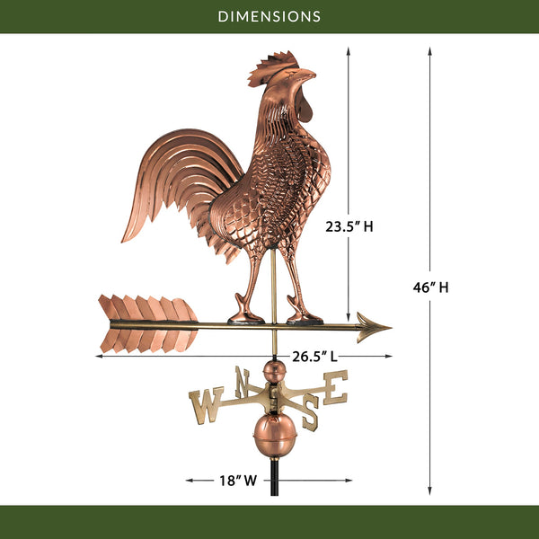 Good Directions Large Rooster Weathervane