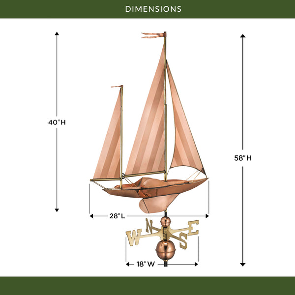 Good Directions Large Sailboat Weathervane