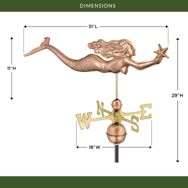 Good Directions Mermaid With Starfish Weathervane