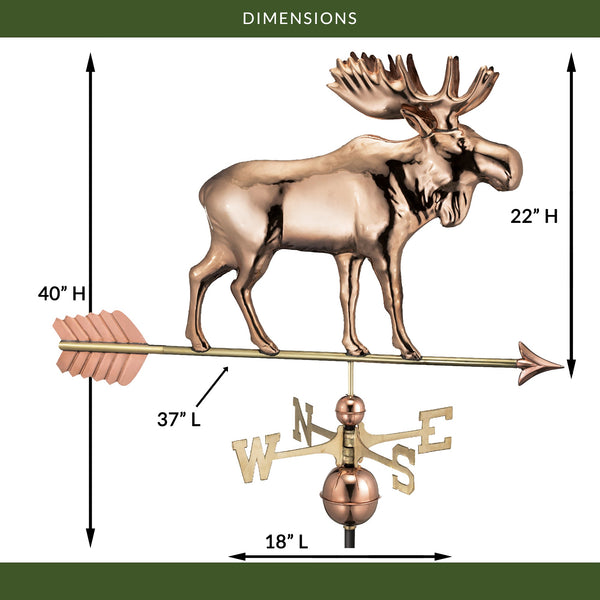 Good Directions Moose Weathervane With Arrow