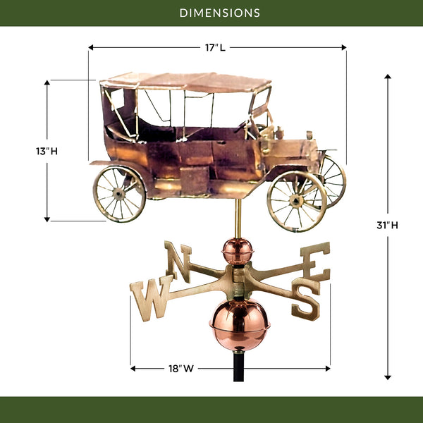 Good Directions Old Tyme Car Weathervane