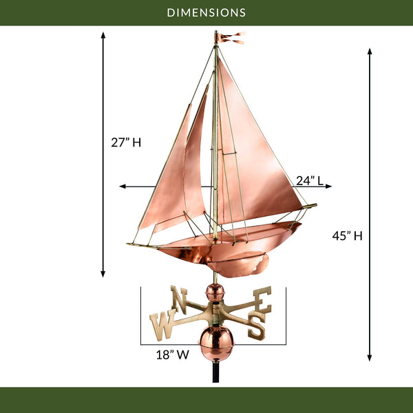 Good Directions Racing Sloop Weathervane