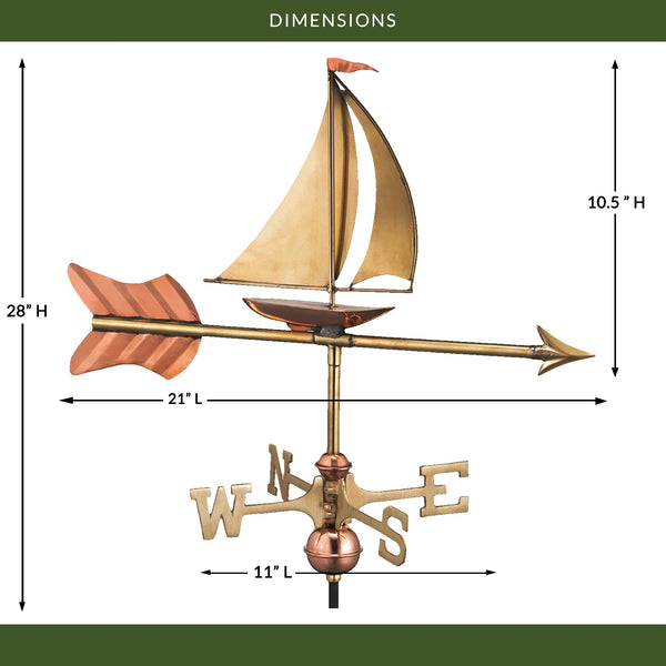 Good Directions Sailboat Garden Weathervane