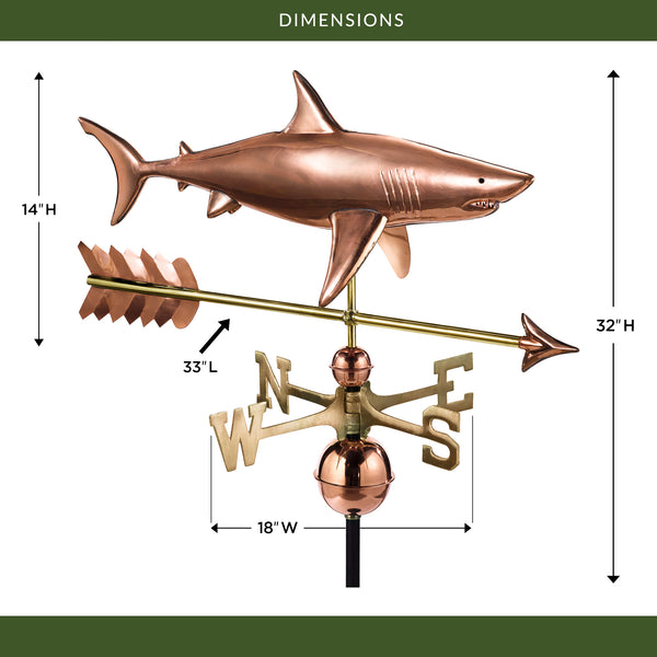 Good Directions Shark With Arrow Weathervane