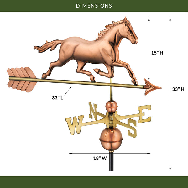 Good Directions Trotting Horse Weathervane