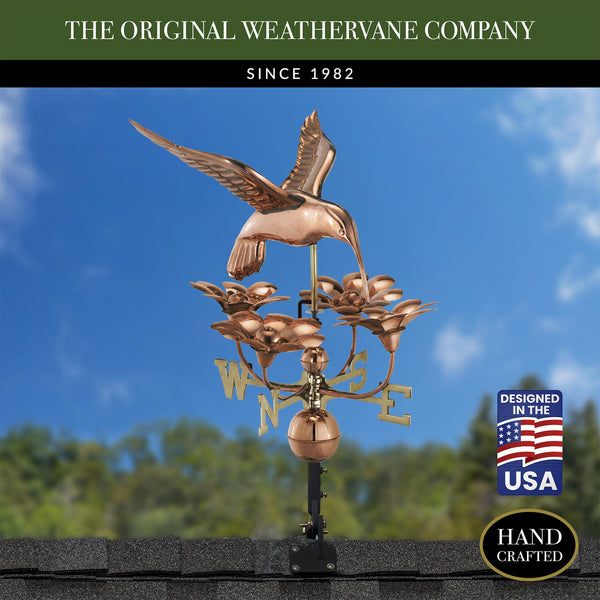 Good Directions Hummingbird With Flowers Weathervane
